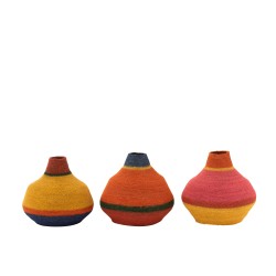 Vase lignes jonc de mer x3