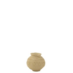 Pot sphere papier mache naturel