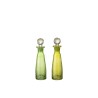 Carafe Feuilles en verre verte x2