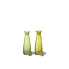 Carafe Feuilles en verre verte x2