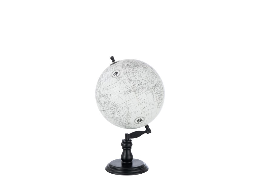 Globe terrestre sur pied en bois large