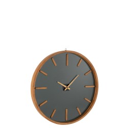 Horloge murale ronde en bois/verre moyenne