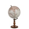 Globe en bois blanc/naturel de grande taille