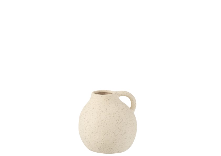 Vase cruche en céramique beige petit