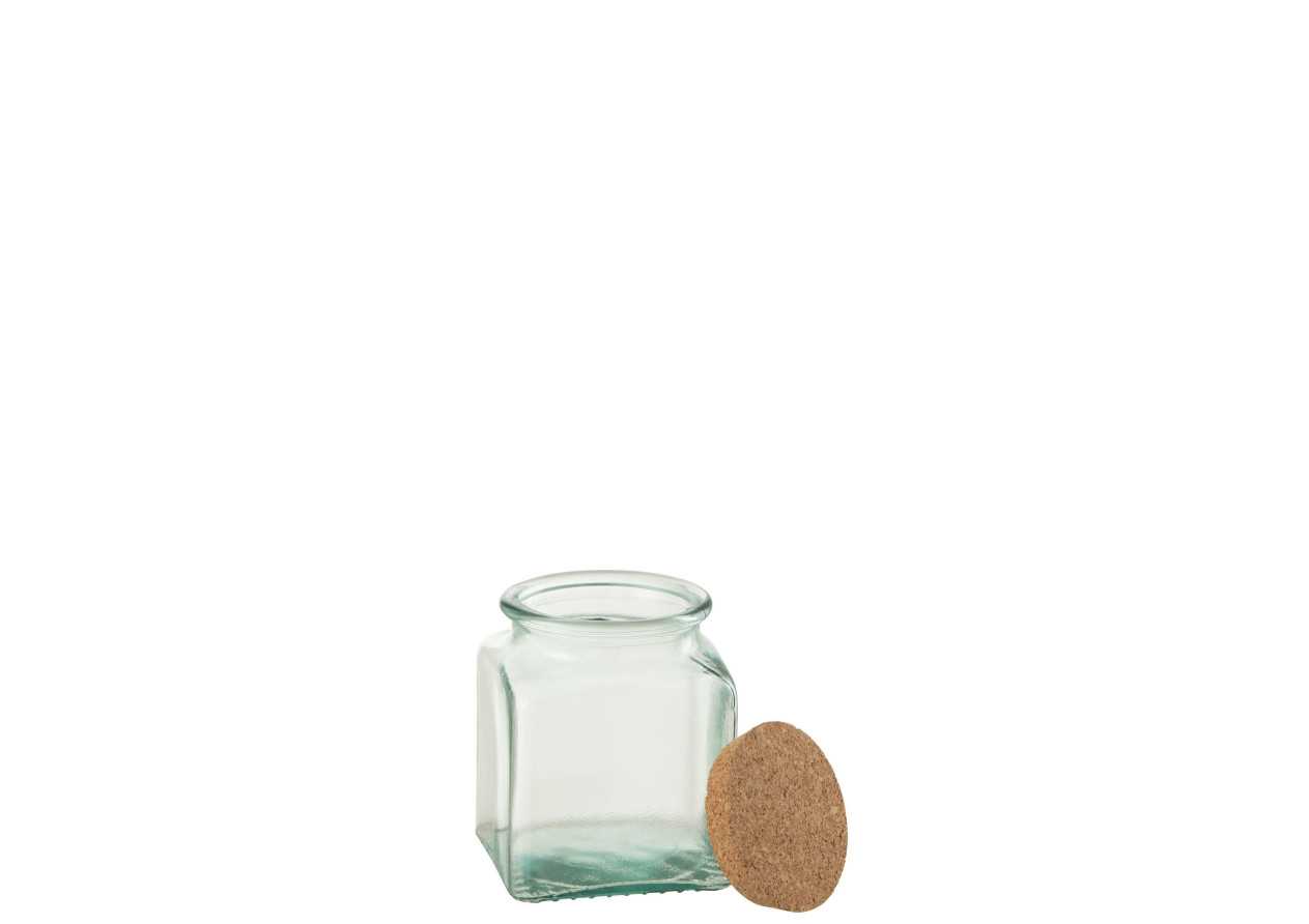 Pot de rangement carré en verre recyclé