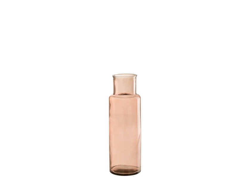 Vase cylindre en verre rose clair petit