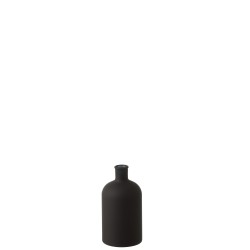 Vase bouteille verre noir mat grand