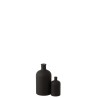 Vase bouteille verre noir mat grand