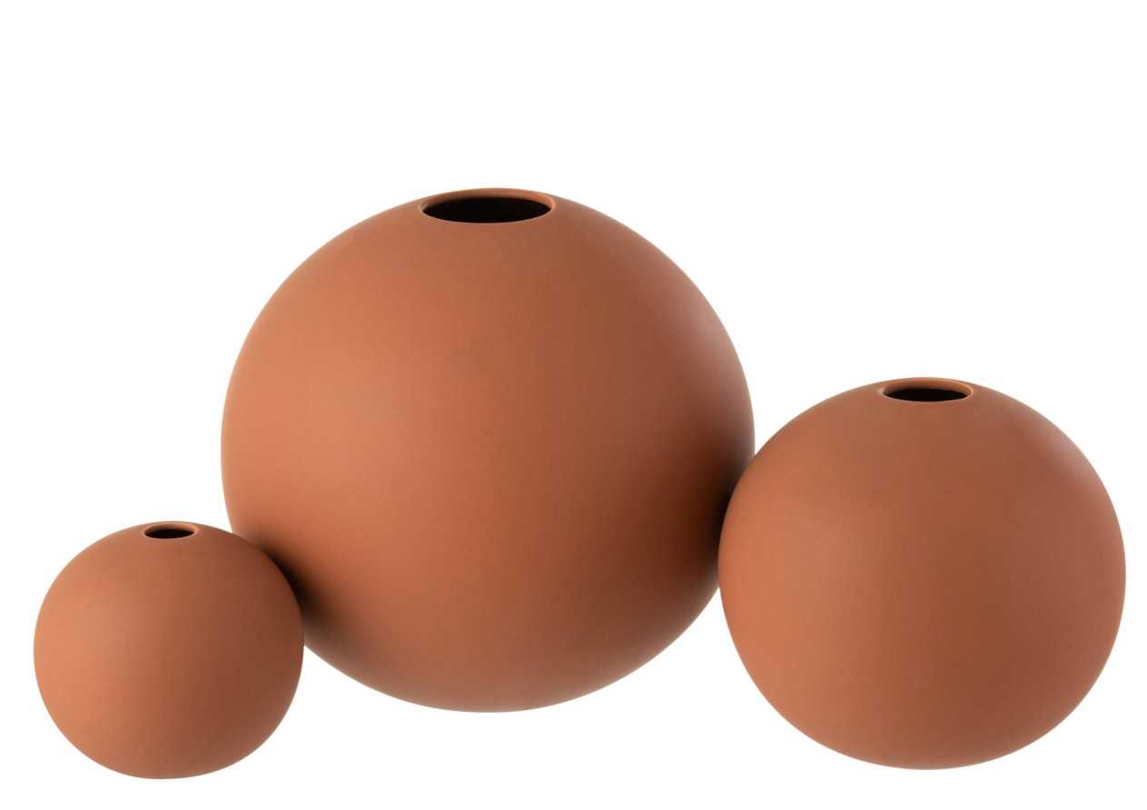 Vase balle rouille grand