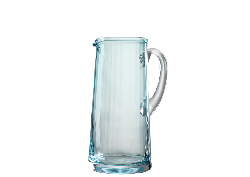 Carafe lignes en verre bleu