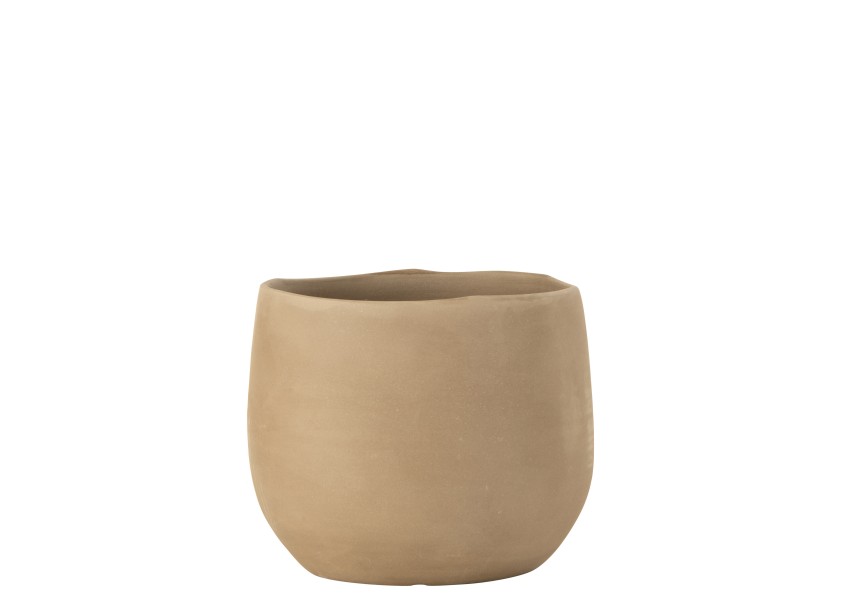 Cachepot uni ceramique beige large