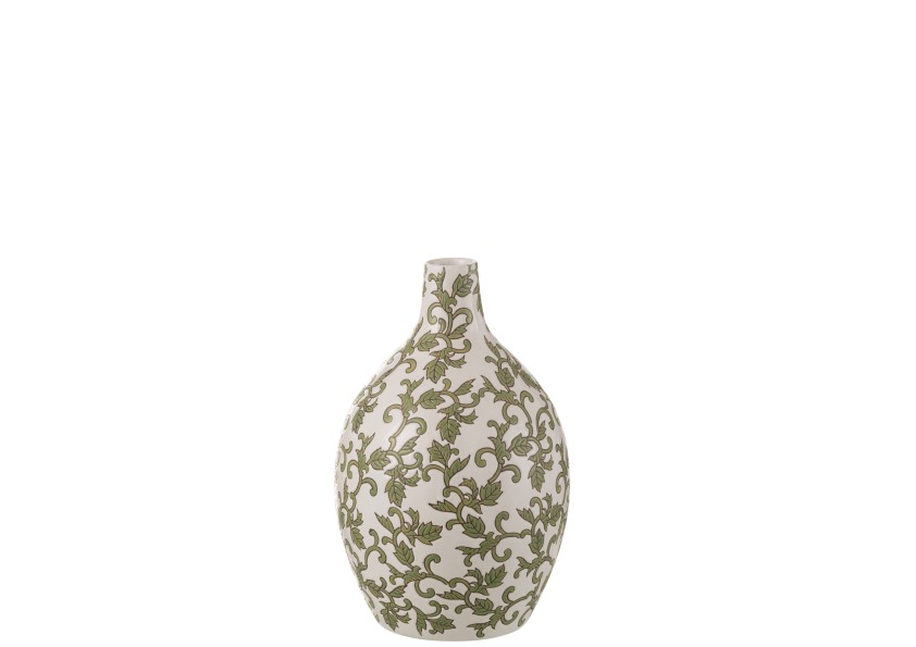 Vase Yezi en porcelaine ronde vert/blanc