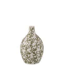 Vase Yezi en porcelaine ronde vert/blanc