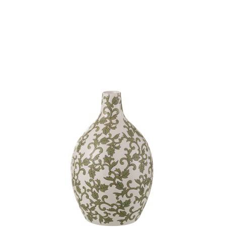 Vase Yezi en porcelaine ronde vert/blanc