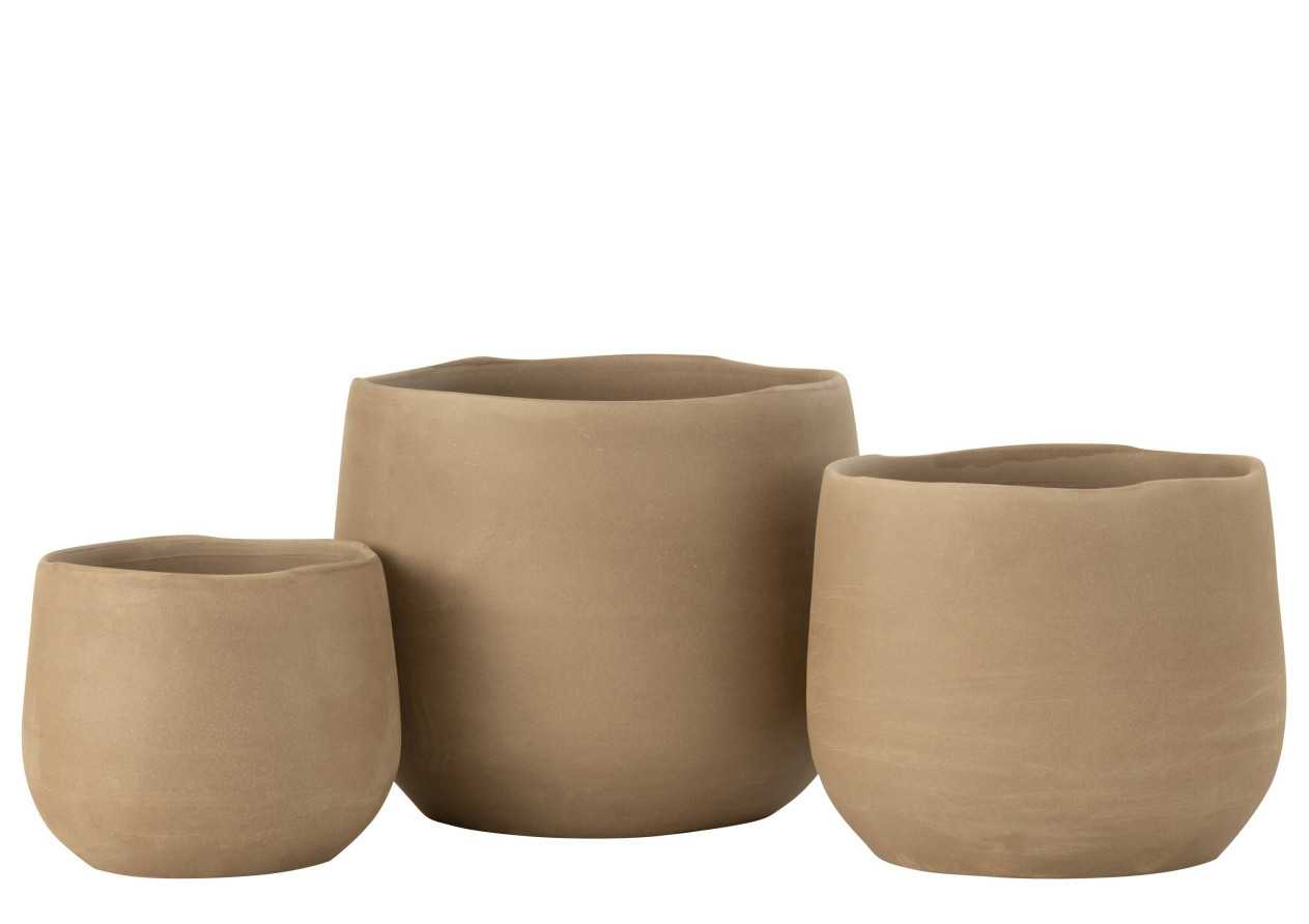 Cachepot uni ceramique beige large
