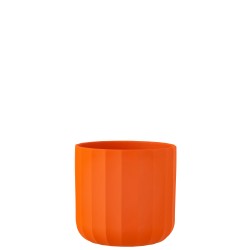 Pot de fleurs en céramique orange grand