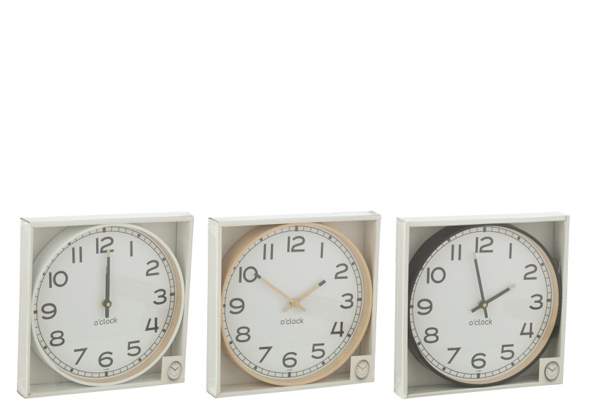 Horloge murale ronde beige/blanc/noir x3 grande