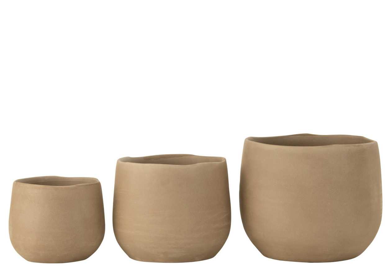 Cachepot uni ceramique beige large
