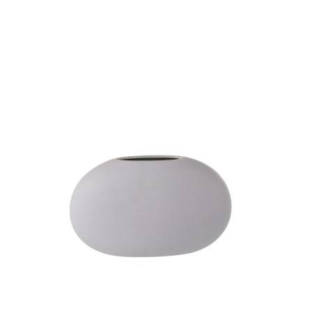 Vase ovale plat en céramique violet clair