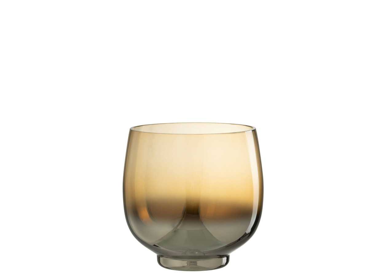 Photophore verre rond fumé grand