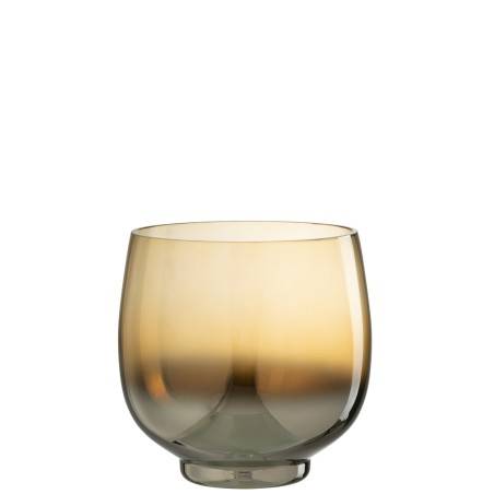 Photophore verre rond fumé grand