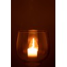 Photophore verre rond fumé grand