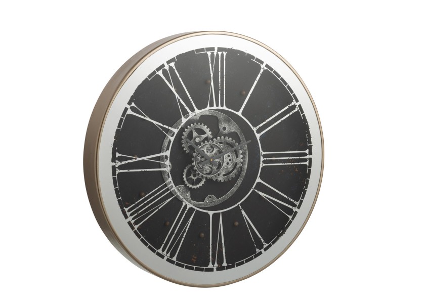 Horloge ronde à mécanisme à LED miroir