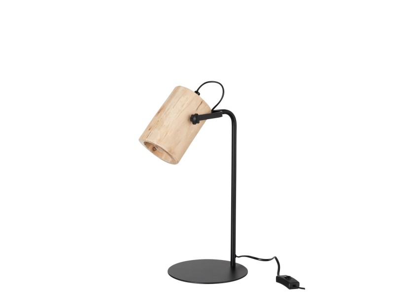 Lampe de bureau Silas en bois naturel