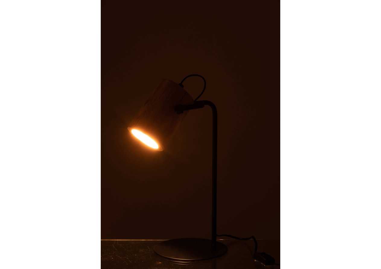 Lampe de bureau Silas en bois naturel