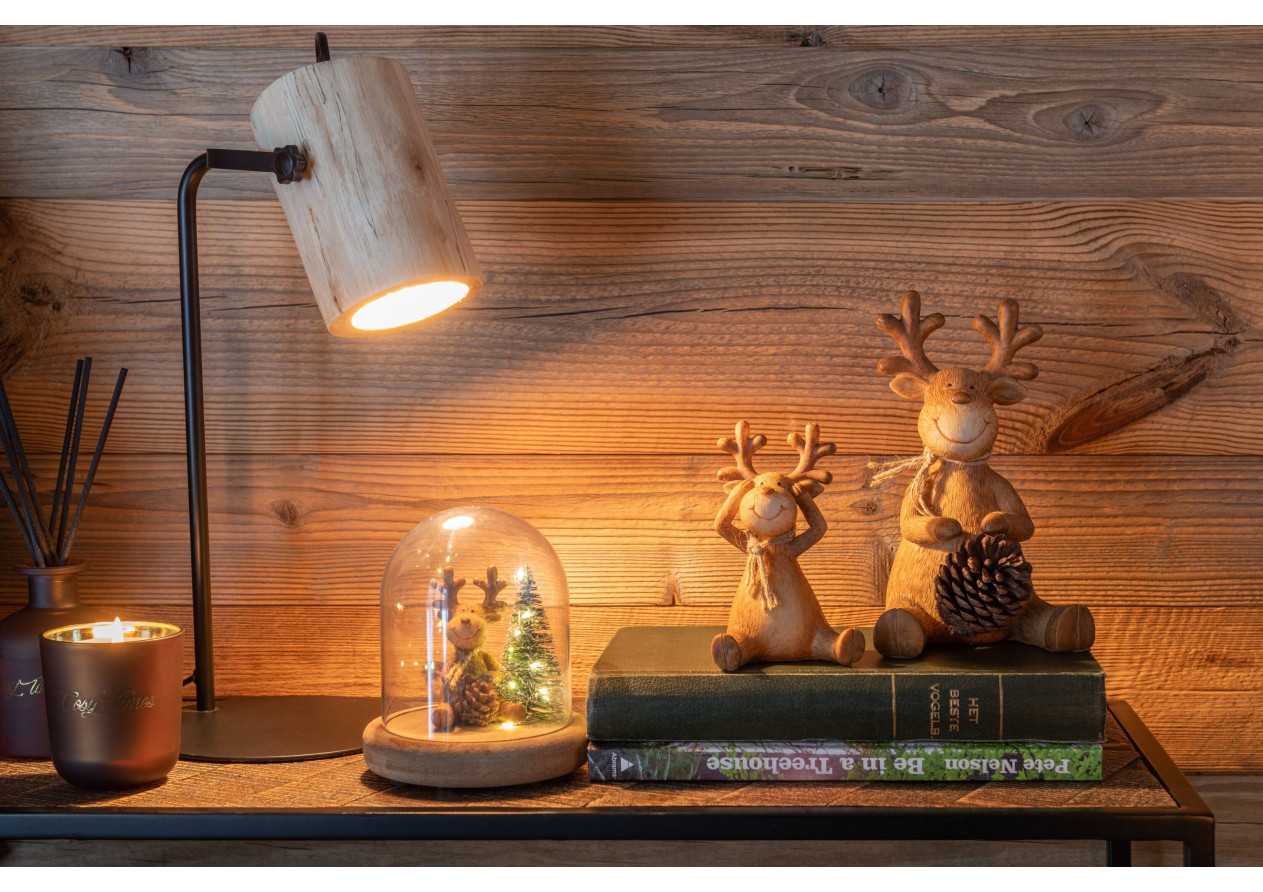 Lampe de bureau Silas en bois naturel