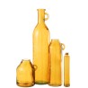 Vase bouteille cylindre ocre