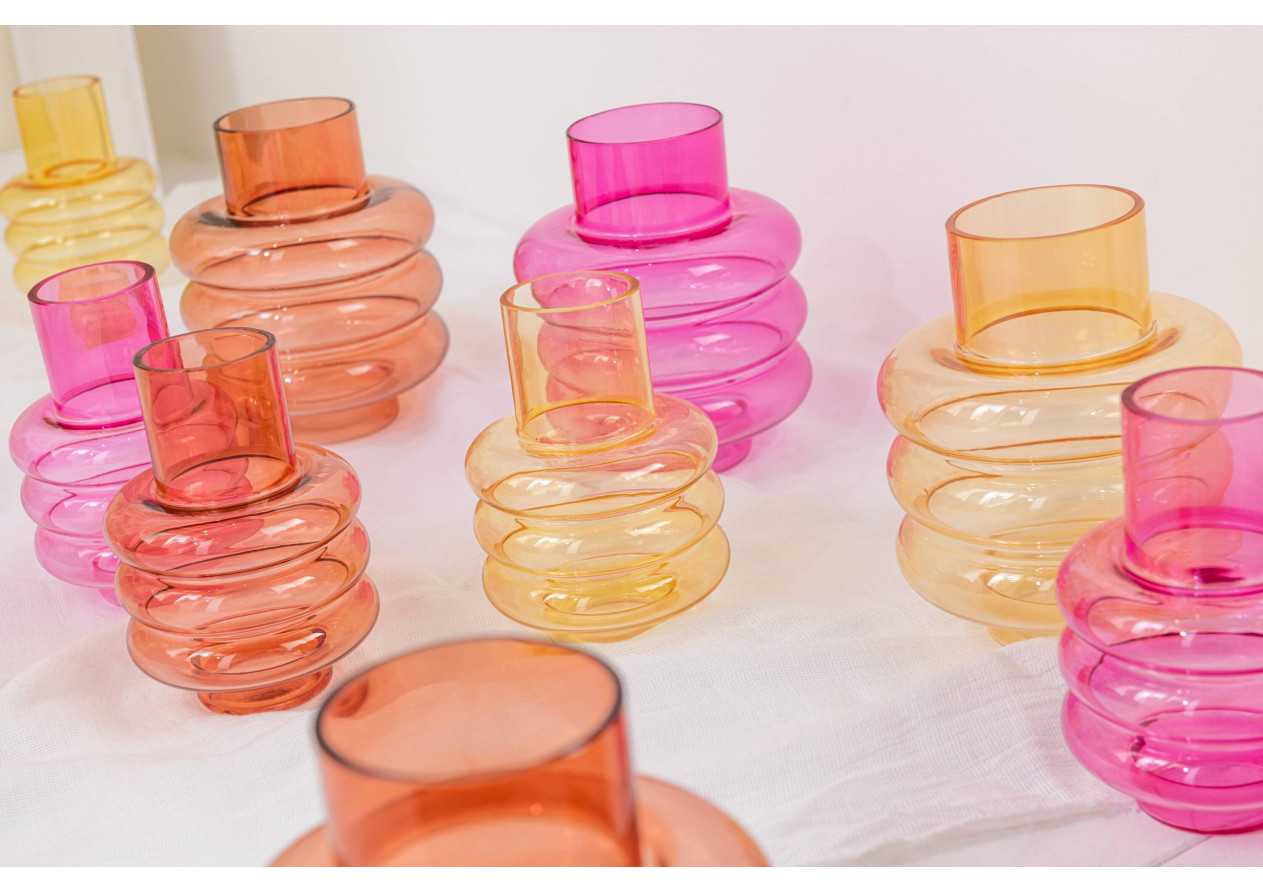 Vase Lima en verre ocre grand