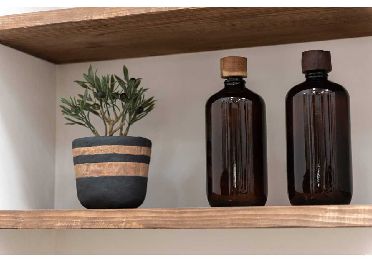 Bouteille en verre vintage marron