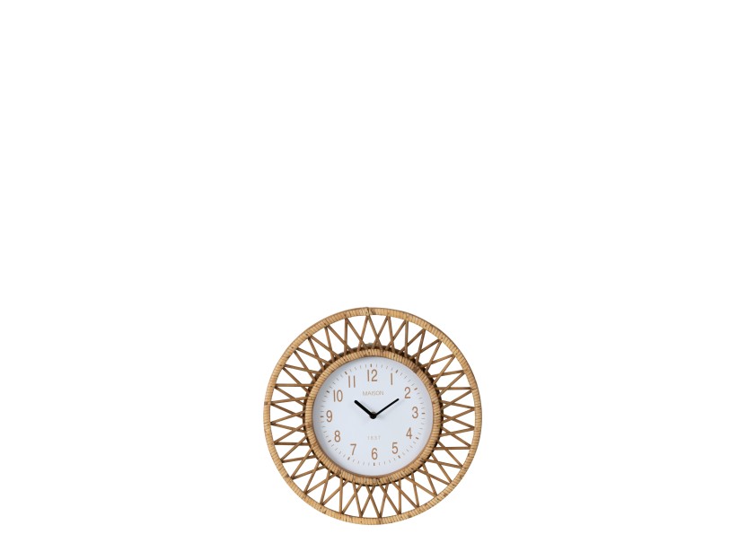 Horloge Wonder en rotin petite