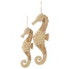 Suspension hippocampe bois naturel large