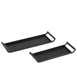 Ensemble de 2 plateaux rectangulaires en métal noir