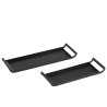 Ensemble de 2 plateaux rectangulaires en métal noir