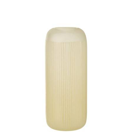 Vase à rayures en verre jaune large