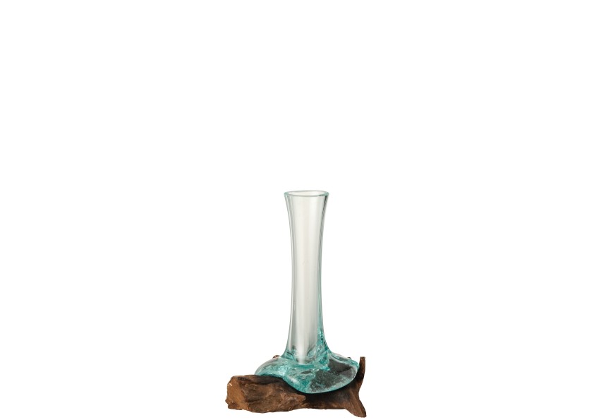 Vase sur pied gamal/verre recyclé Petit