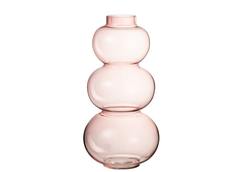 Vase boules rose grand