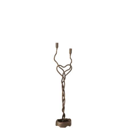 Porte-chandelier en fer/laiton noir/or