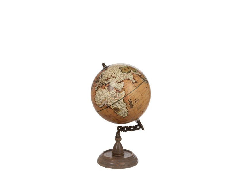 Globe sur pied en bois rouille/naturel moyen