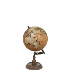 Globe sur pied en bois rouille/naturel moyen