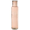 Vase cylindre en verre rose clair grand