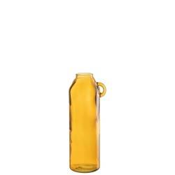 Vase Anse Cylindre Verre Ocre Large