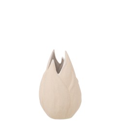 Vase en céramique beige grand