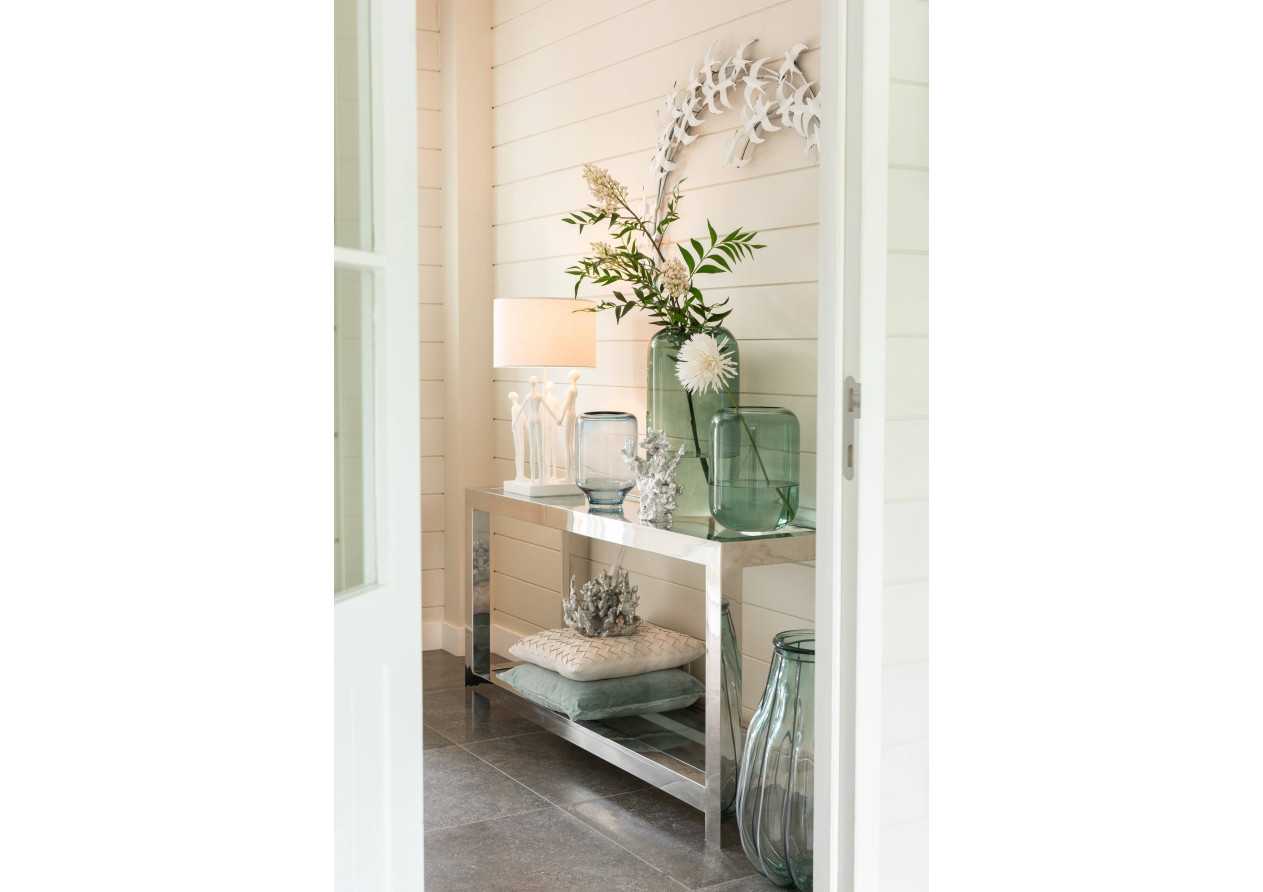 Vase cylindre en verre vert moyen