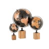 Globe terrestre sur pied en bois noir/marron grand