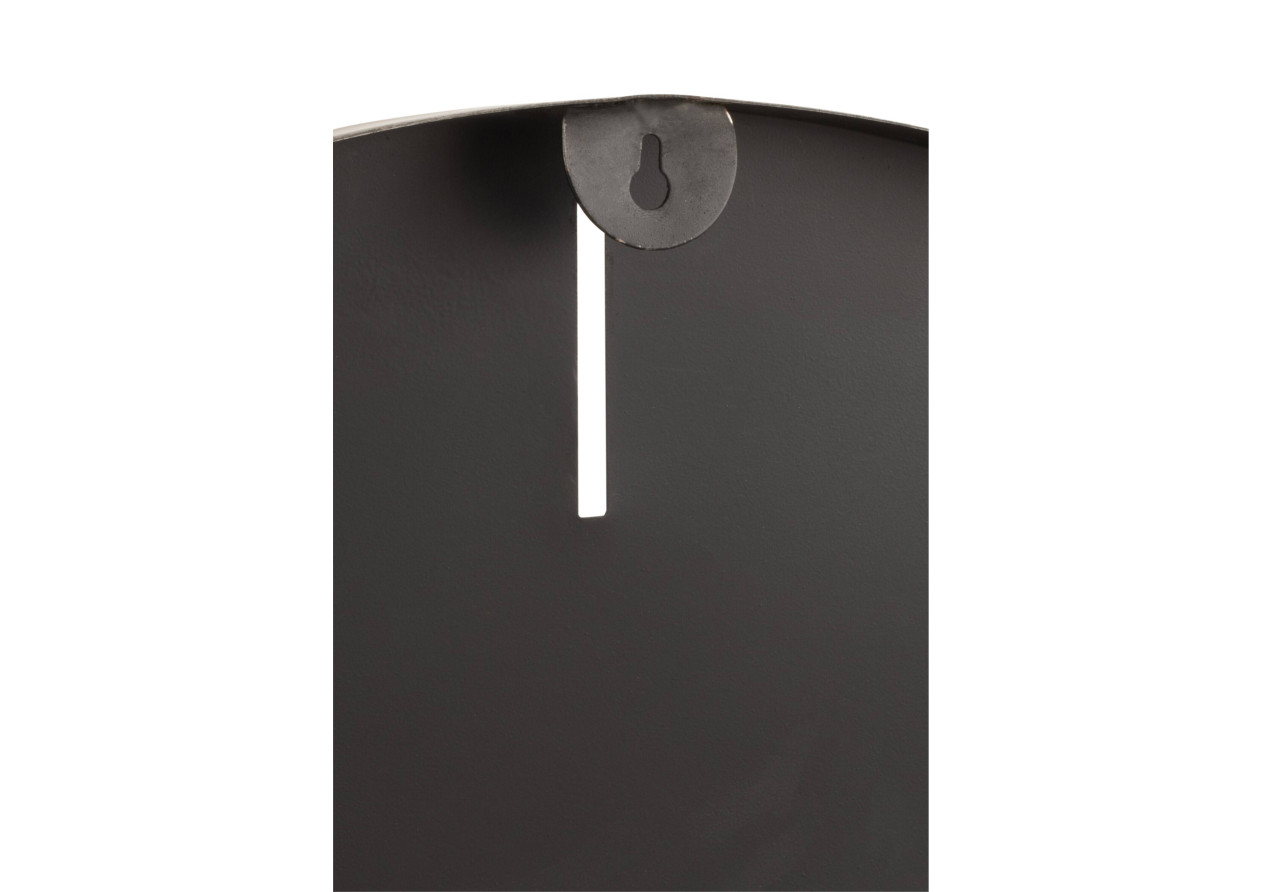 Horloge ronde en métal gris foncé large