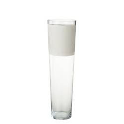 Vase Delph en verre blanc grand